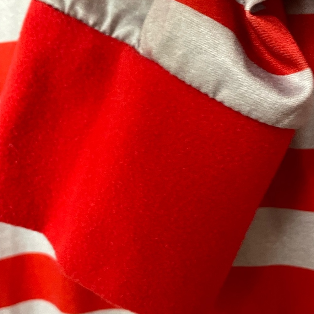 Retro Red and White Striped Adult Onesie with Peek-a-Boo Bottom - Picture 4 of 7